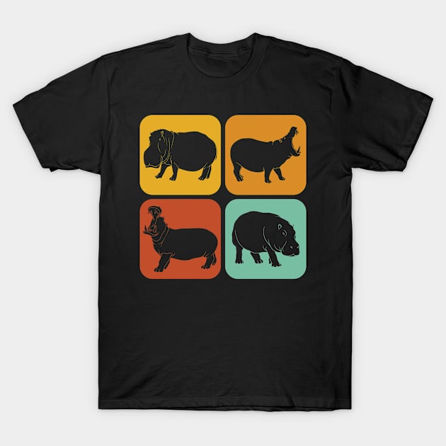 Retro Hippopotamus I Aesthetic I Hippo I Hippopotamus T-Shirt by Shirtjaeger